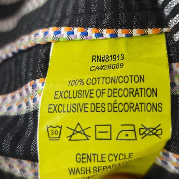 Robert Graham Shirt Men's Large Classic Fit Multicolor Stripes Button Front - Picture 11 of 12